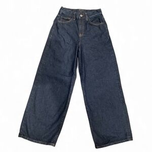 ASOS Women's High Rise Wide Leg Dark  Wash Denim Jeans SZ 28 Streetwear Normcore